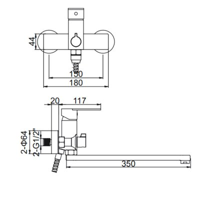 Gerhans K23 смеситель для ванны K13123