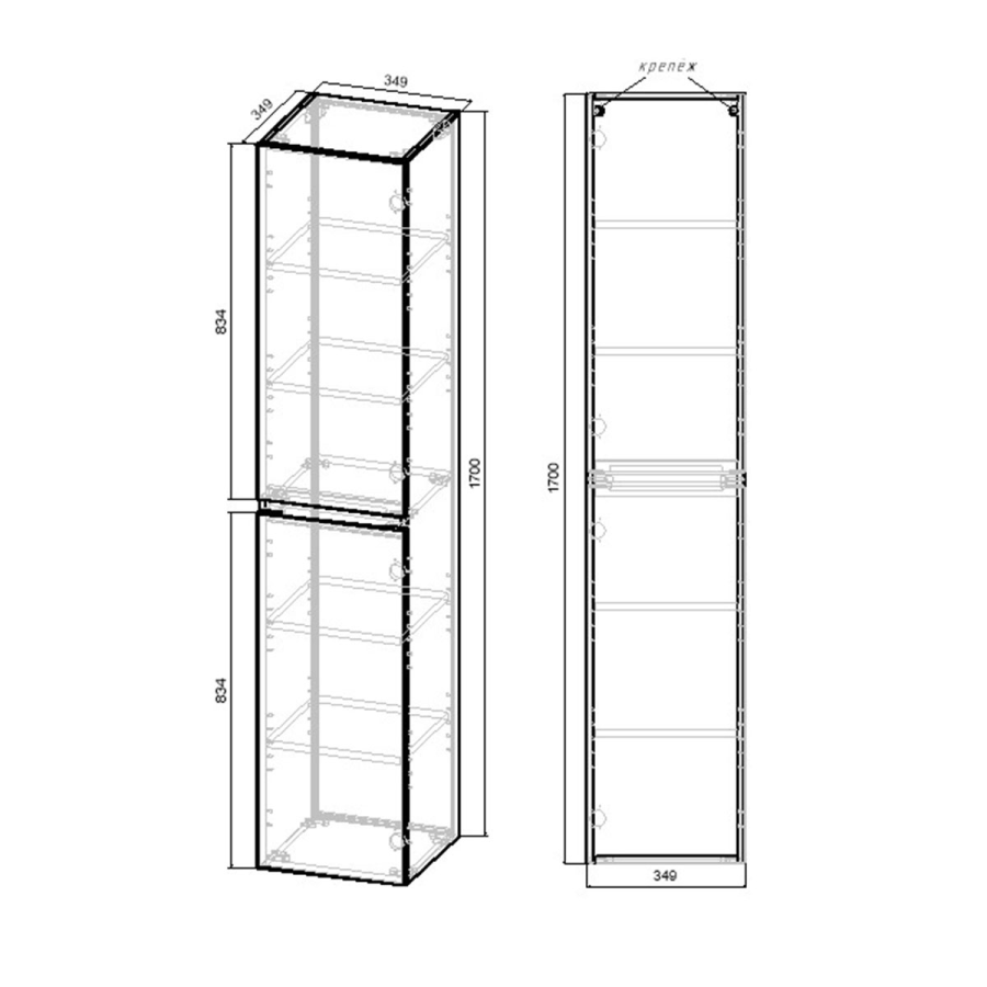 Vincea Fine/Norma шкаф подвесной 1700*350*350 R.Wood