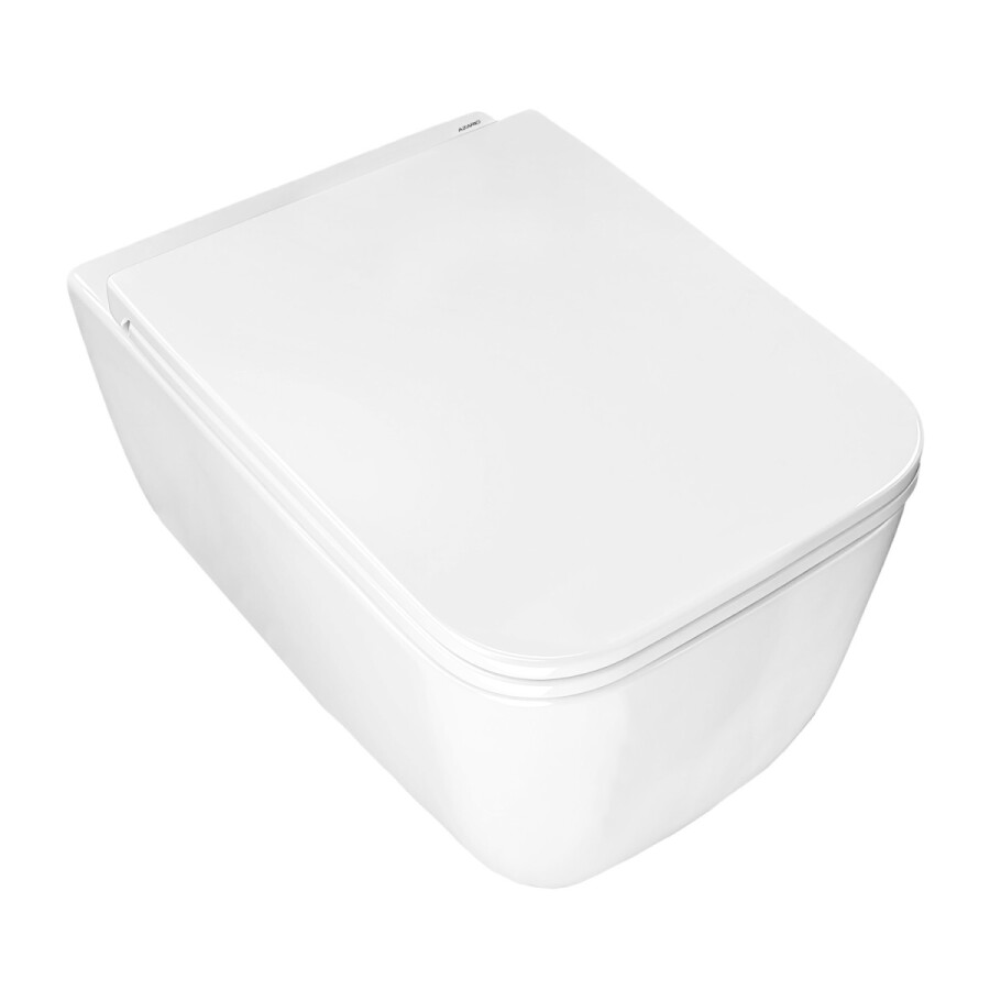 Унитаз подвесной Azario Vater 360х520х350 безободковый, система смыва "Скрытое Торнадо", с быстросъемным сиденьем "Микролифт" AZ-5104T-WHT
