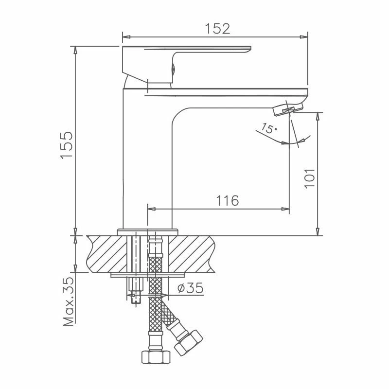 Haiba смеситель для раковины пепельный HB10505-3