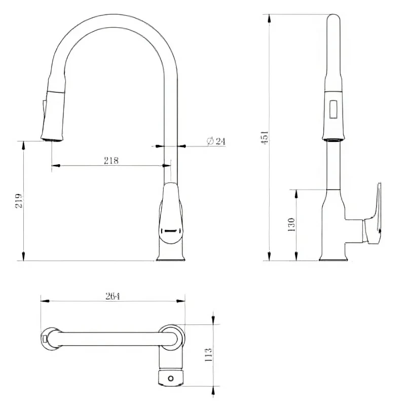 Haiba смеситель для кухни черный HB73816-7