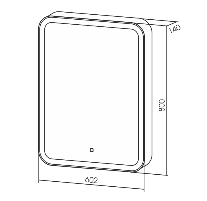 Azario Фиджи зеркальный шкаф LED-00002364 с подсветкой, диммером и сенсорным включателем 75х60