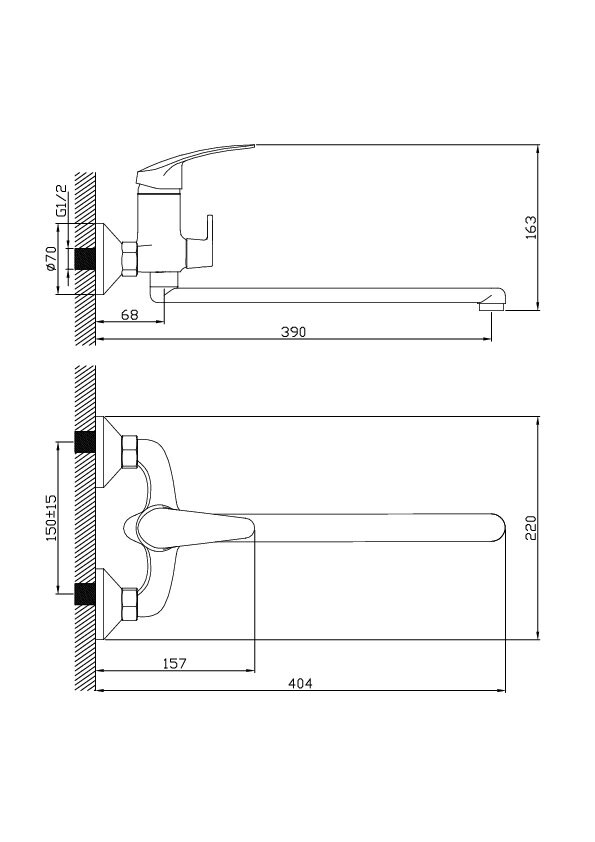 Смеситель для ванны Diadonna D80-222112 Euro Хром