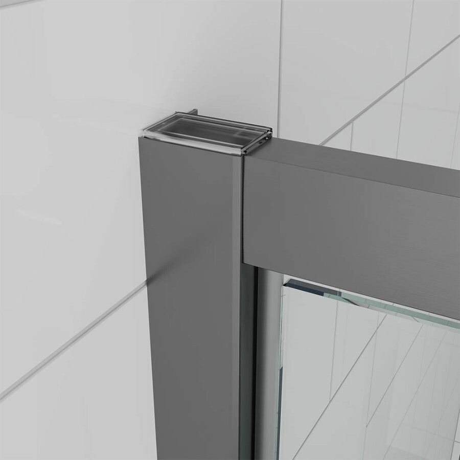 Душевой угол Veconi Ottimo P30SP GR (70×70×190) распашная, профиль брашированный графит, стекло тонированное матовое OP30GR-SP-7070-12-C9