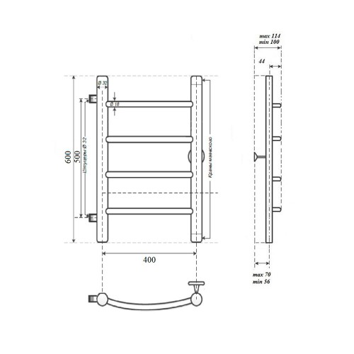 Point Афина полотенцесушитель водяной 40х60 PN04546