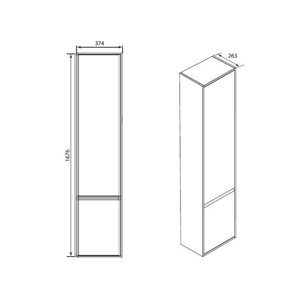 Roca Laks шкаф-колонна правосторонний белый подвесной 37 см