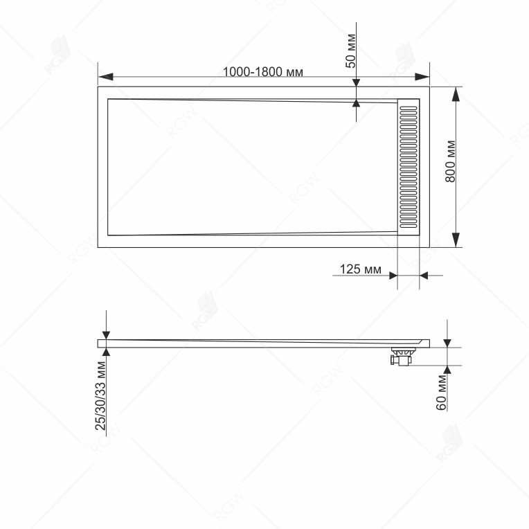 RGW STМ-W 14202812-01 80*120*2,5 душевой поддон из искусственного камня