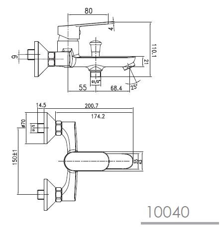 Imprese Laska 10040 смеситель для ванны хром