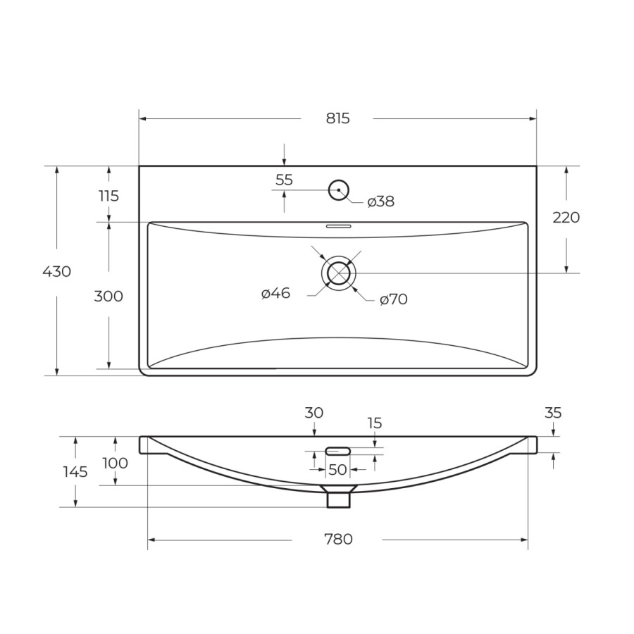 Подвесная тумба с раковиной Belbagno DUE 80 см Bianco Lucido DUE-800-2C-SO-BL-P BB-8076-3-80