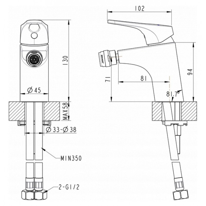 Bravat Drop-D F348162C смеситель для биде