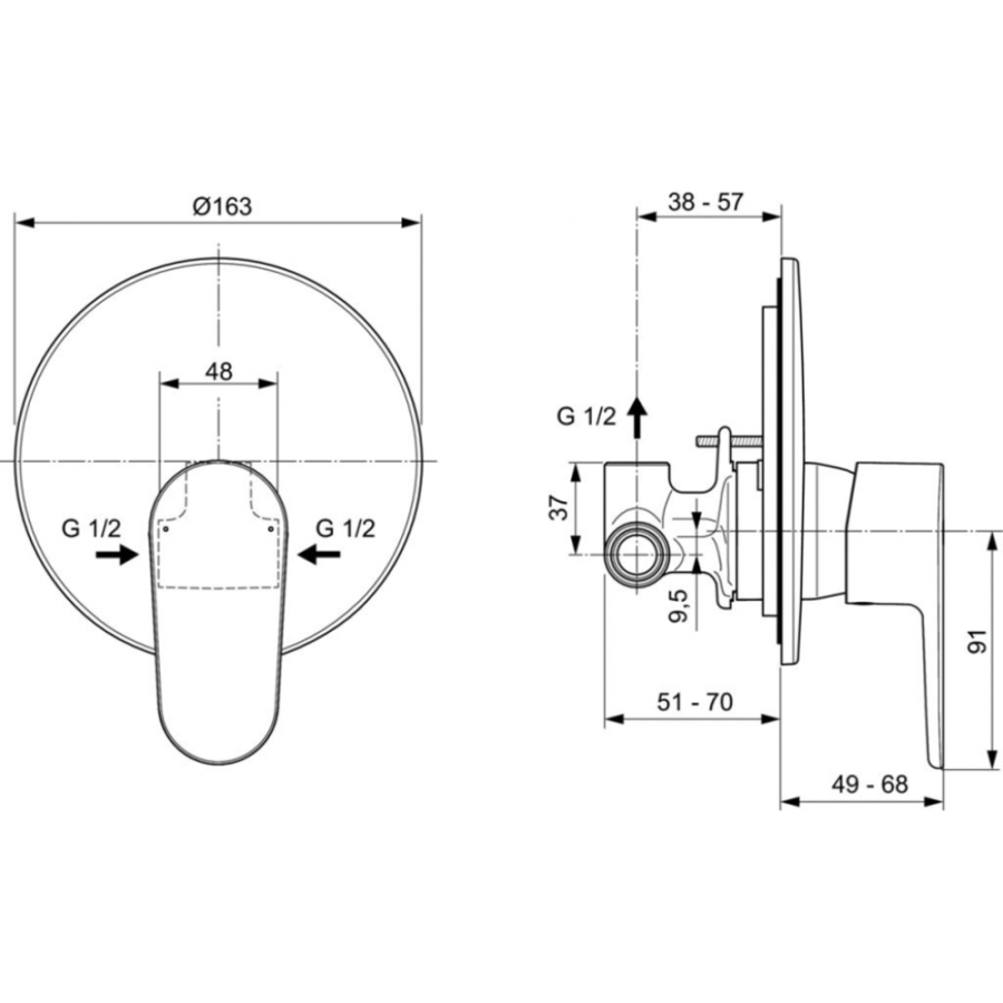 Ideal Standard Cerafine смеситель для душа A7192XG