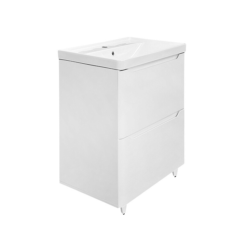 Комплект Тумба Azario Лотос 70/2 Н напольная с раковиной Монте 70 "AZ-MONTE 70" CS00106602