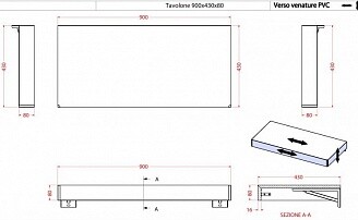 Cezares Tavolone столешница 90см с раковиной 41581+50179