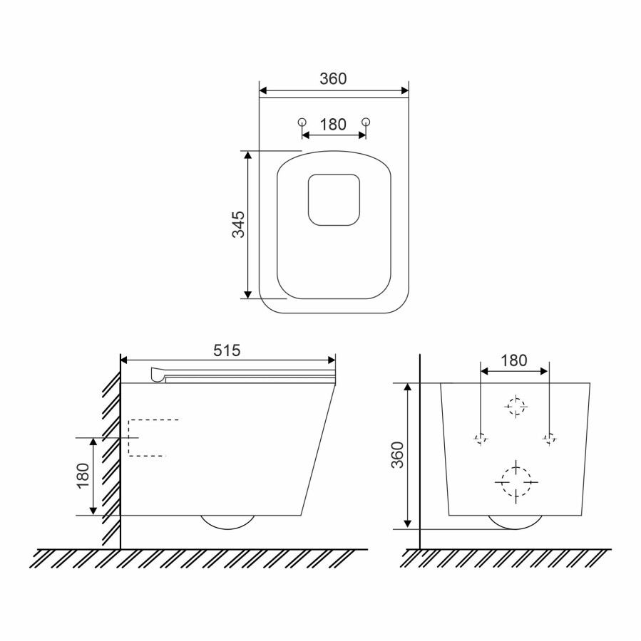 Sole CUBE lite унитаз подвесной с крышкой Soft-close безободковый УТ000090778