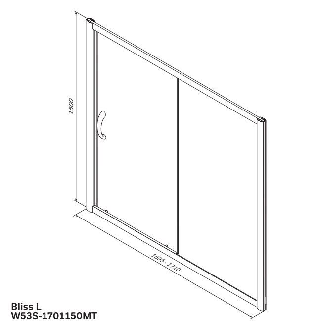 Am.Pm Bliss L W53S-1701150MT 170*150 душевая шторка