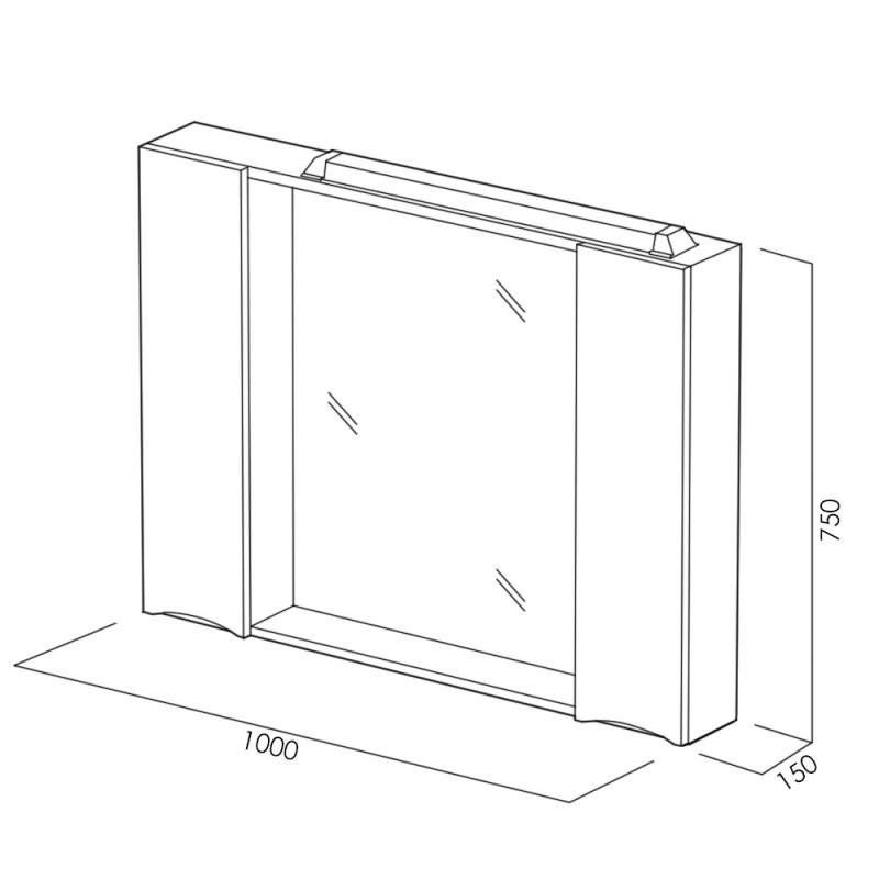 Зеркало-шкаф BelBagno MARINO-SPC-1000/750-2A-BL-P 100*75