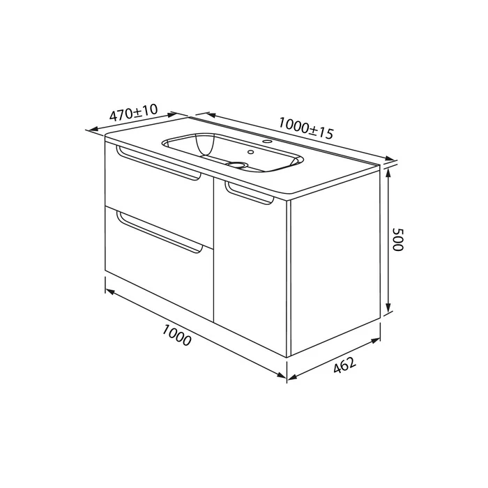 Iddis Edifice тумба 100 см с раковиной светло-серый EDI10L0i95K