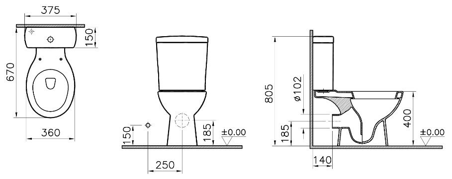 Vitra Norm Nord 9845B099-7202 унитаз напольный