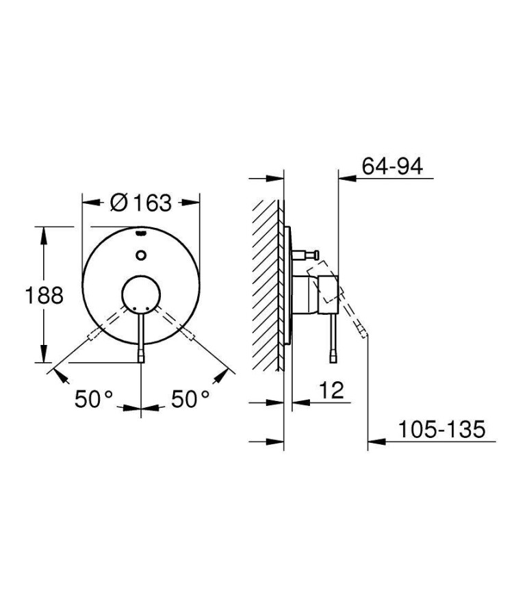 Grohe Essence New 19285GL1 смеситель скрытого монтажа холодный рассвет