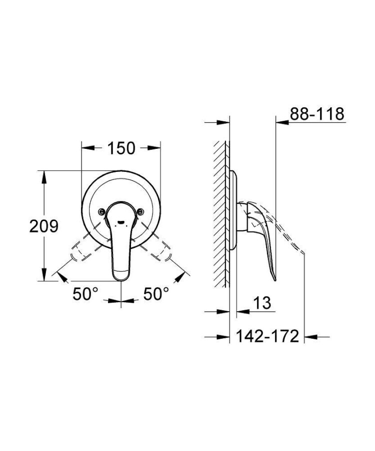 Grohe Euroeco Special 32784000 смеситель для душа