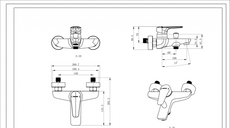 Bravat смеситель для ванны F6351385CP-01-RUS