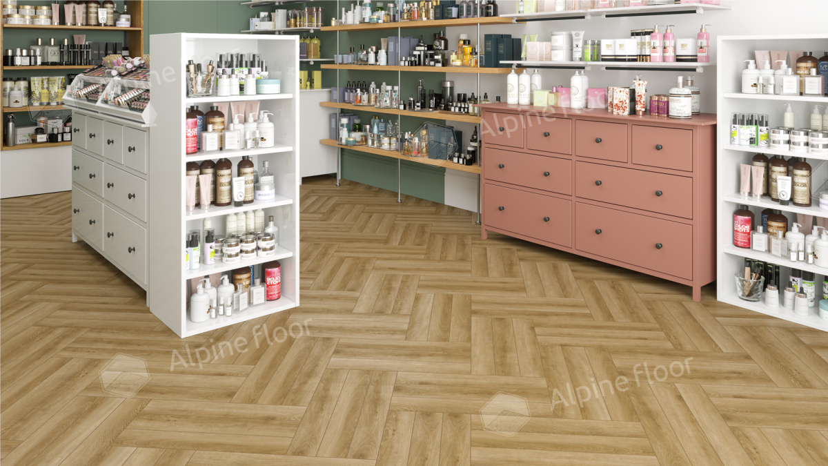 Ламинат Alpine Floor Herringbone 12 Pro (NEW), LF106-02A Дуб Эльзас 606 х 101 х 12 mm