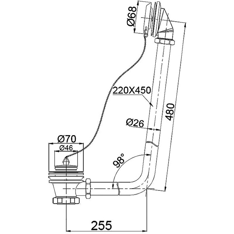 BelBagno BB567-OVF-CRM Слив-перелив хром