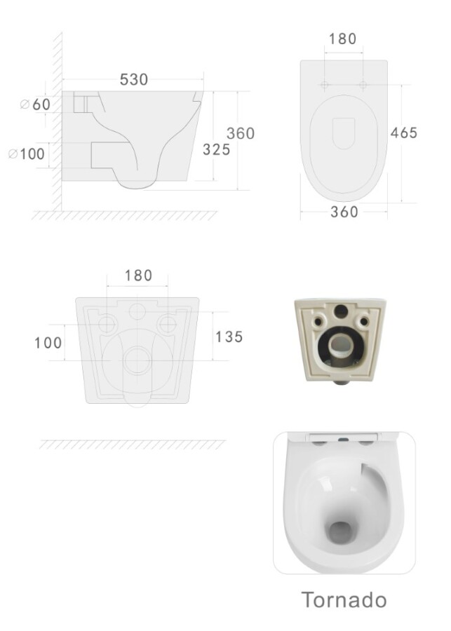 Унитаз подвесной с функцией биде Boheme Avva Белый матовый c крышкой, смыв Торнадо 973-SET-2-MW