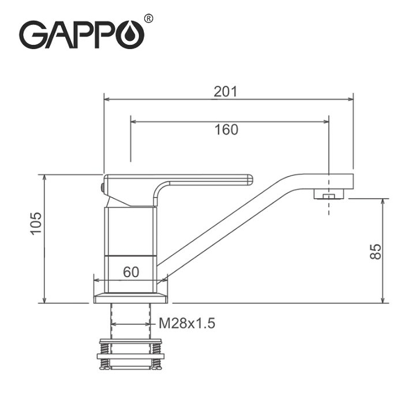 Смеситель для кухни Gappo Futura G4517-8