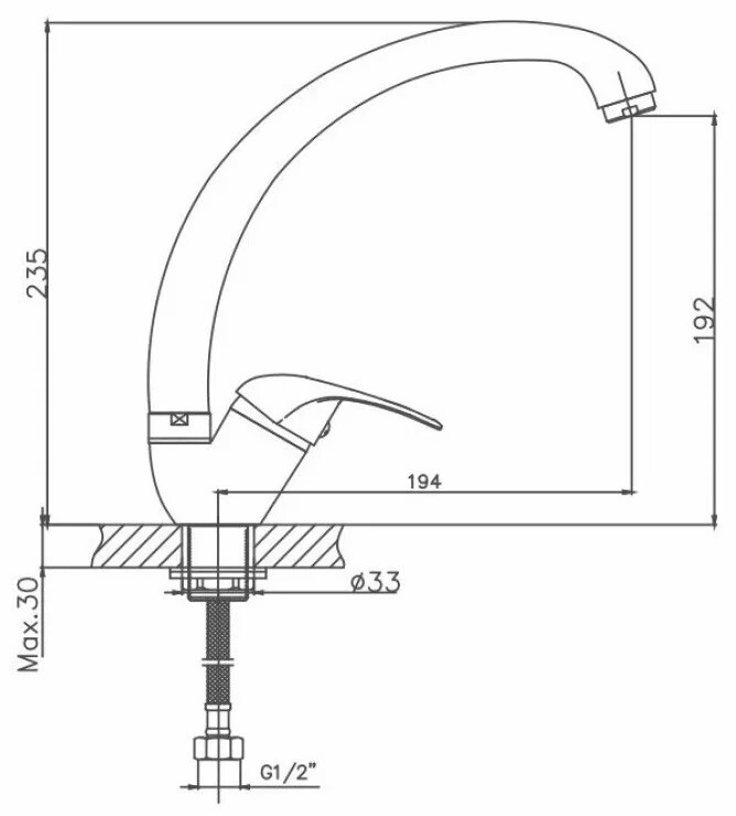 Cron CN4137-2 Смеситель для кухни Хром