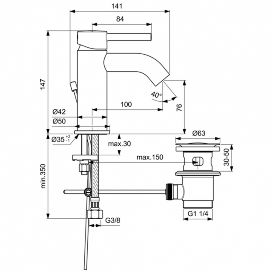Ideal Standard Ceraline смеситель для раковины BC203U5