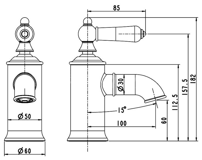 Bravat Art F175109U смеситель для раковины бронза 35 мм