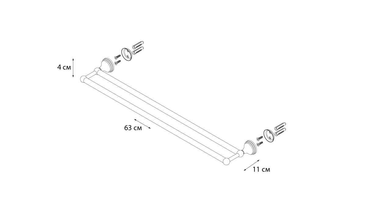 Fixsen полотенцедержатель двойной GR-7802