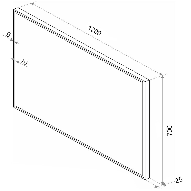 Зеркало Sintesi Armadio Black 120 с LED-подсветкой 1200x700 SIN-SPEC-ARMADIO-black-120