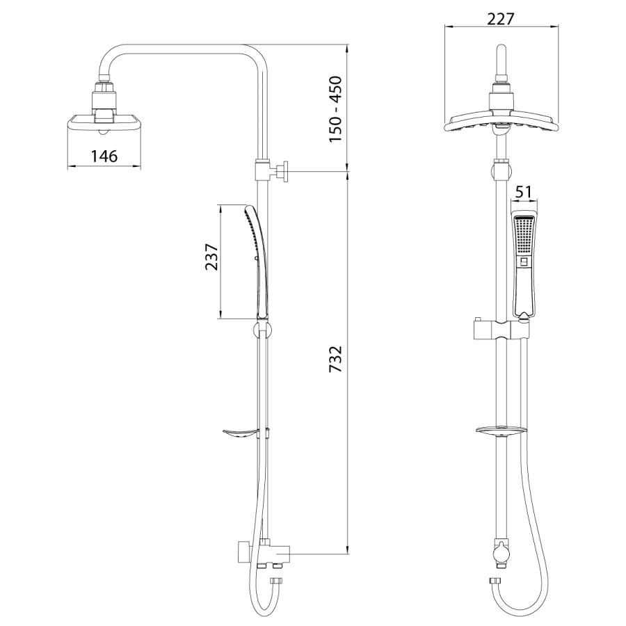 Lemark душевой гарнитур без смесителя LM8806C