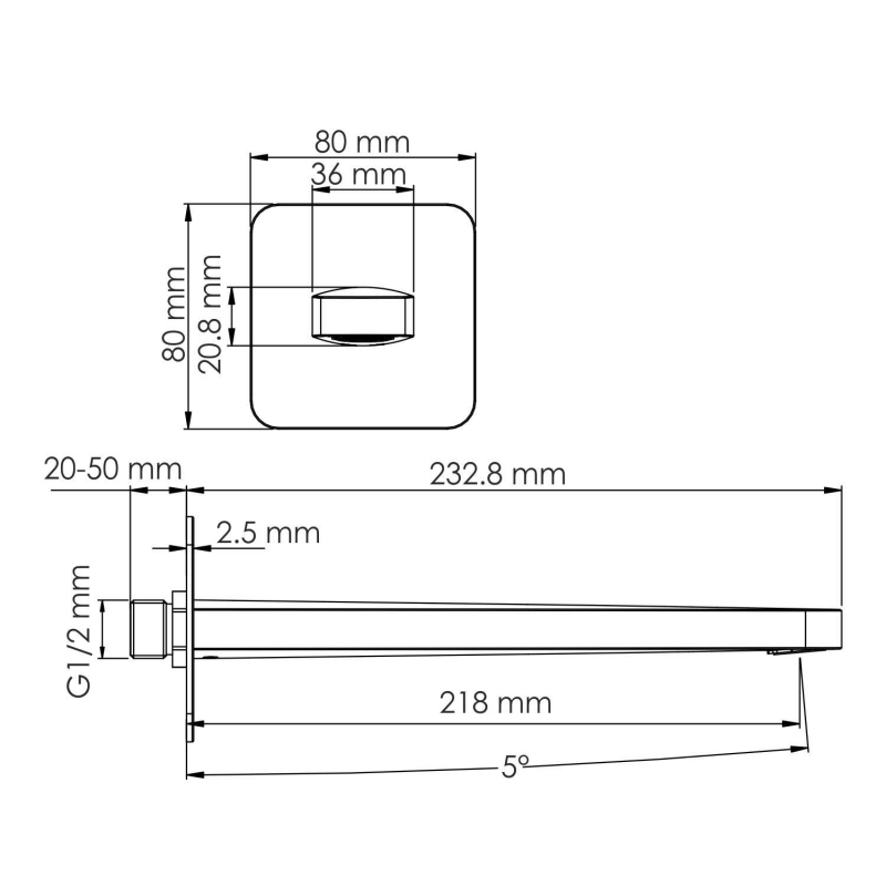 WasserKraft настенный излив для ванны A270