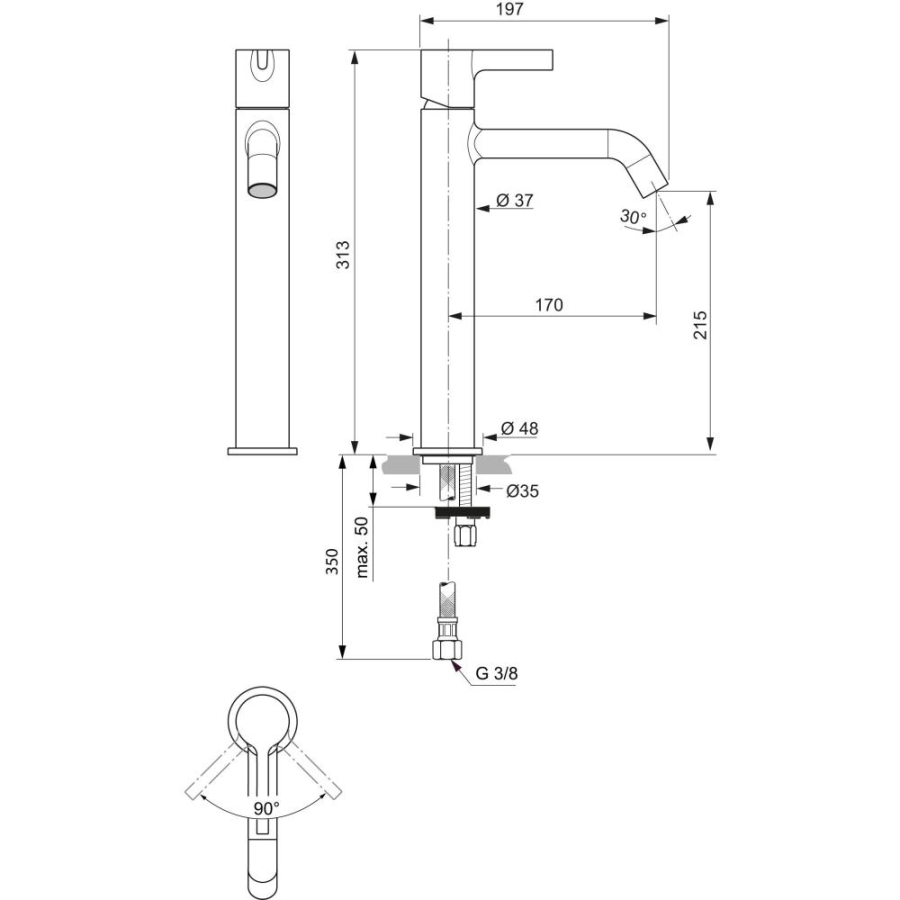 Ideal Standard Joy смеситель для раковины BC782AA