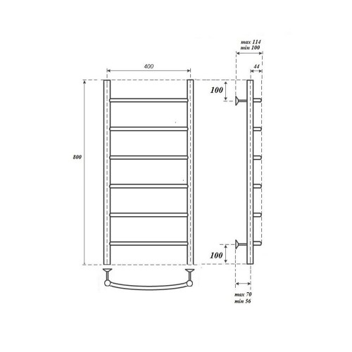 Point Афина полотенцесушитель водяной 40х80 PN04148