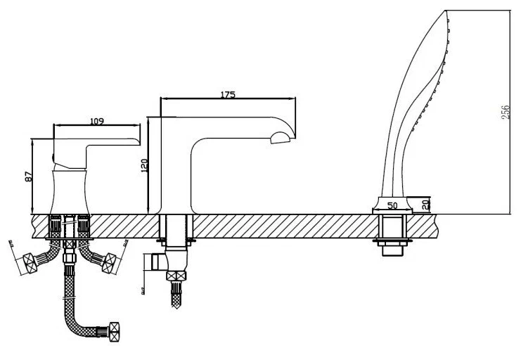 Haiba смеситель на борт ванны HB80805-7