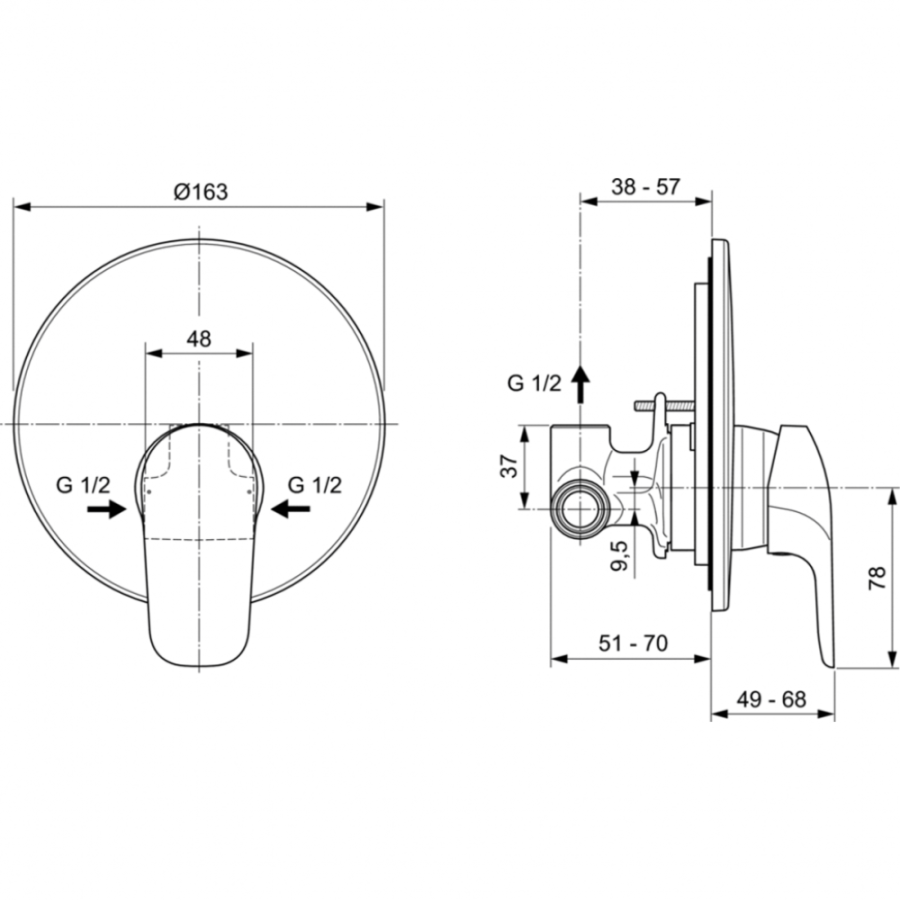 Ideal Standard Ceraflex смеситель для душа A6757AA