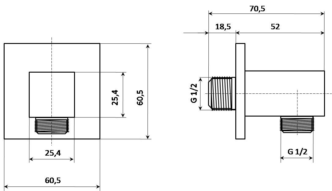 Kerama Marazzi Fioretto шланговое подключение AC50CR503PQKM