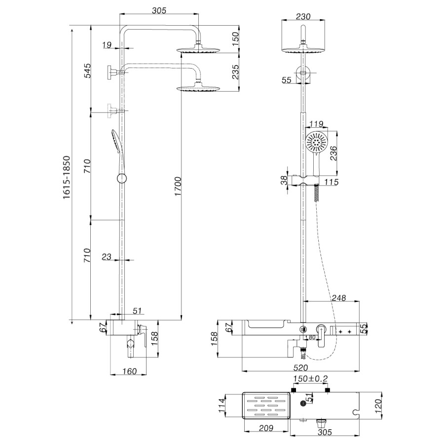 Lemark Tropic LM7007C Душевая система с изливом