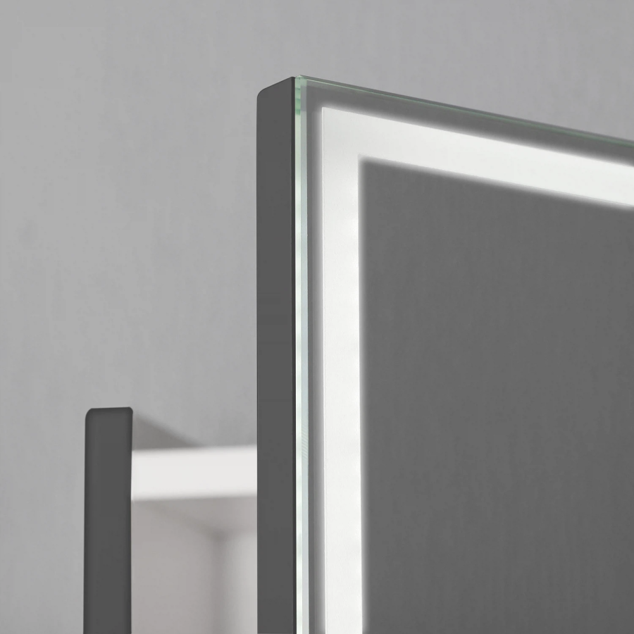 Итана Luce зеркальный шкаф с подсветкой 80 серый