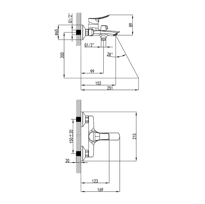 Milardo Amplex смеситель для ванны хром AMPSB02M02