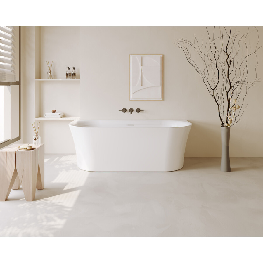 Ванна акриловая Azario Engels 1800x750x580 пристенная, в комплекте с сифоном и металлической рамой ENG18075