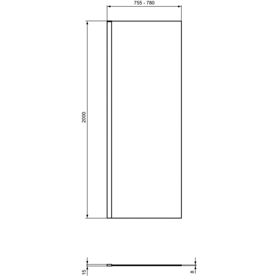 Ideal Standard I.Life фиксированная панель 80 см T4870EO