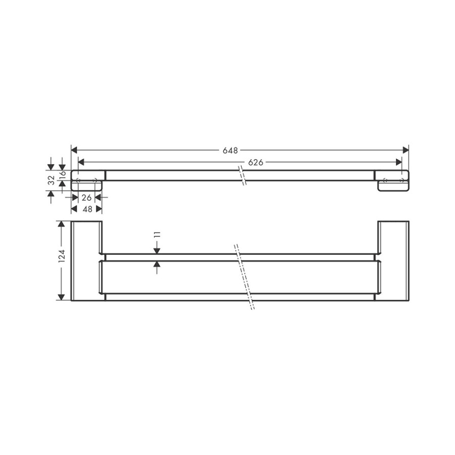 Hansgrohe AddStoris Двойной держатель для банных полотенец белый матовый 41743700