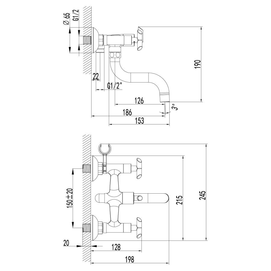 Lemark Practica смеситель для ванны LM7512C