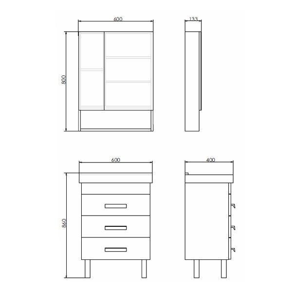 Тумба-умывальник Comforty "Никосия-60Н" дуб белый с раковиной Fest 60 F01 00004142203CF