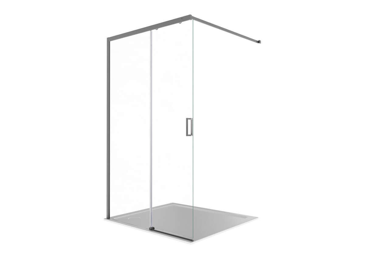 Aquatek AQ.WISL.120.1GM Душевая перегородка Walk In 120см, раздвижная с держателем 1200мм оружейная сталь прозрачное